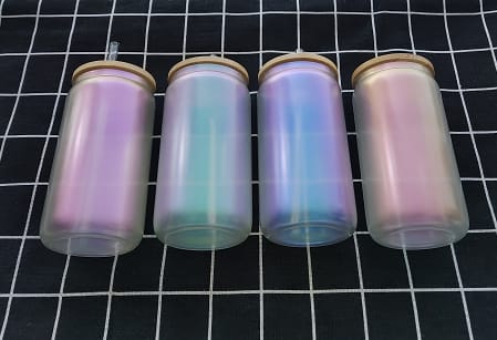 Iridescent 16 oz sublimation glass blanks