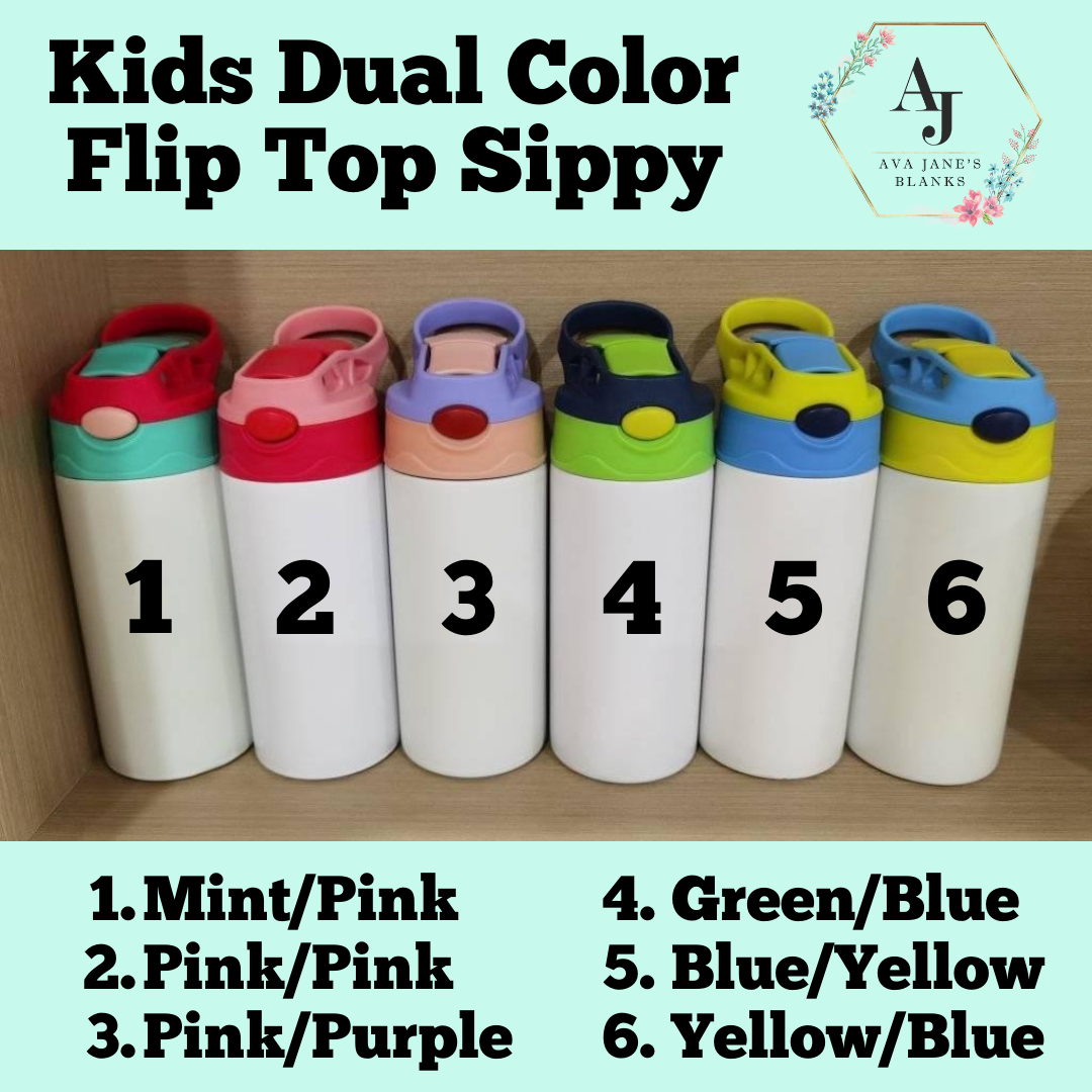 NEW Blank 12oz Sublimation Kids Straight Tumbler/flip Top Water