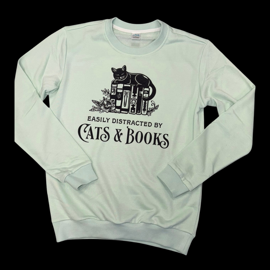 Cats & Books Adult Crewneck