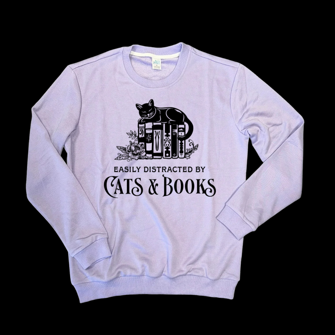 Cats & Books Adult Crewneck