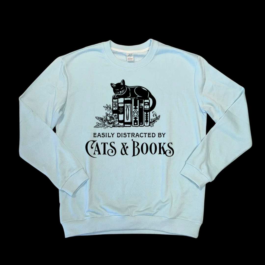 Cats & Books Adult Crewneck