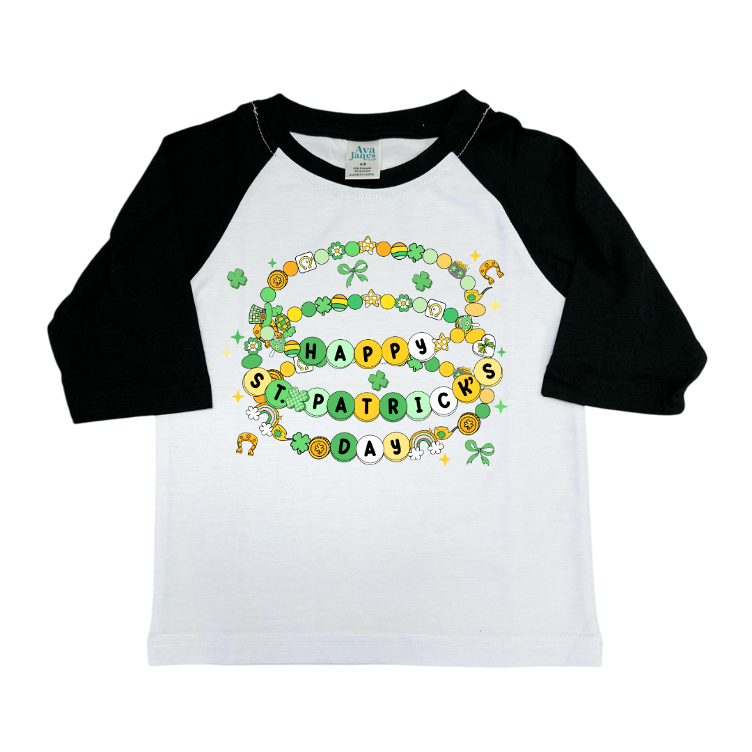 Friendship Bracelet St.Patricks Day Kids 3/4 Sleeve Unisex Shirt