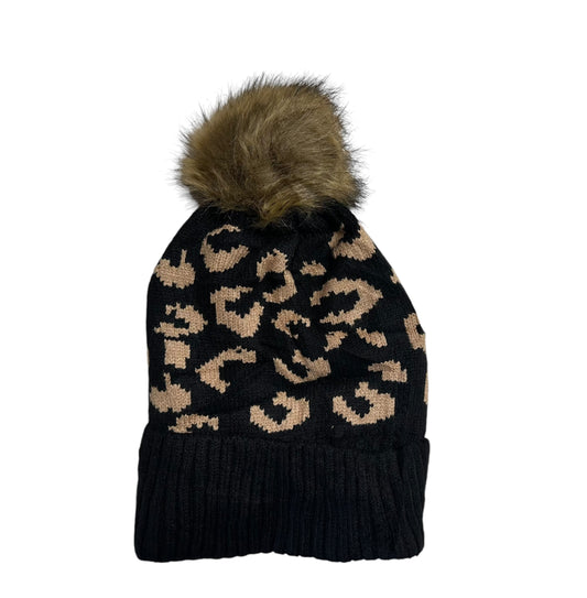 Leopard Adult Beanie with Pom Pom