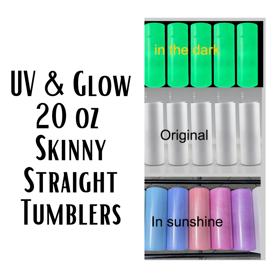 20oz uv sublimation tumblers Glowing Color Skinny Straight