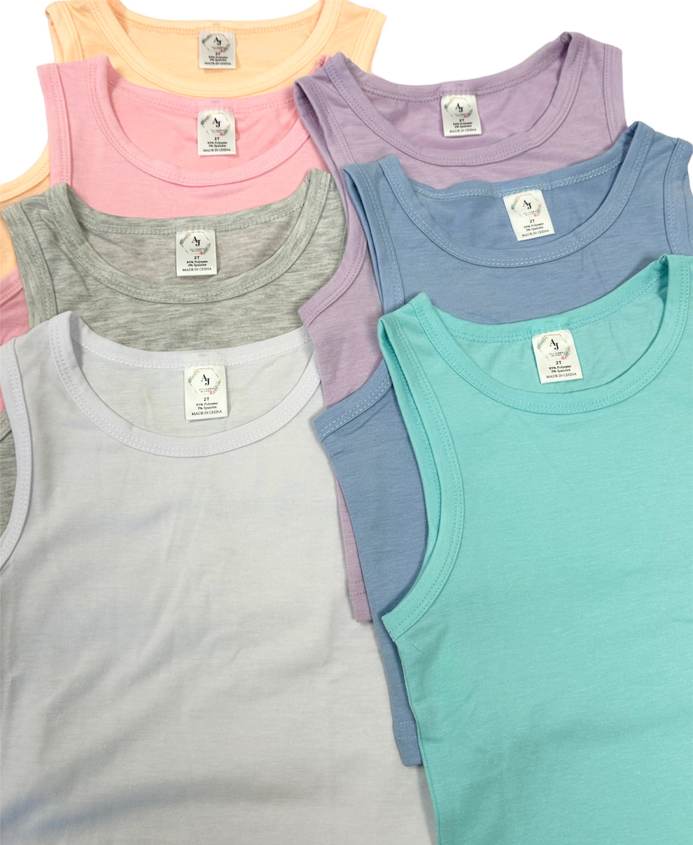 Kids Flat Back Tank Tops – Ava Jane's Blanks